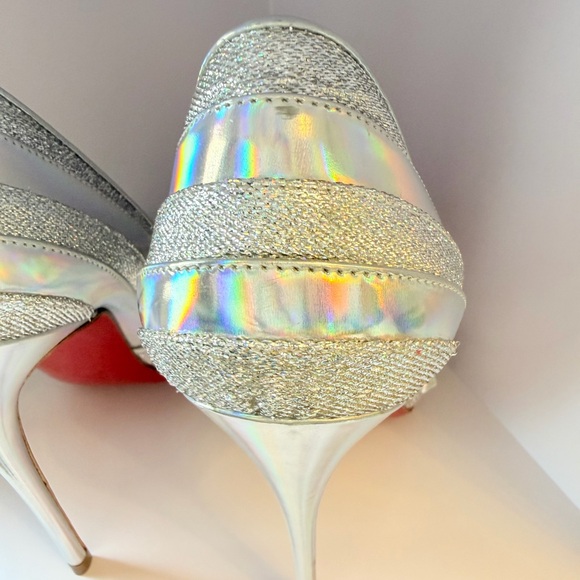 Christian Louboutin Iridescent Silver Pointed Stiletto Pumps - Picture 7 of 9